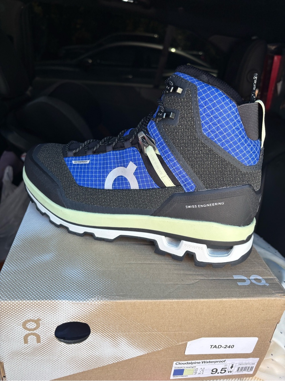On Cloudrock Waterproof Mid-Top Boot in Blue/Black